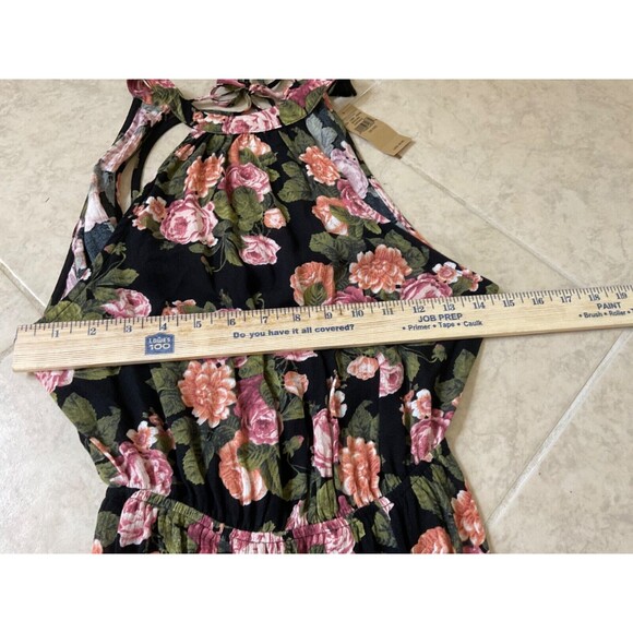 NWT American Eagle Outfitters Dress XXS Black Floral Maxi dress Open Back - Picture 14 of 14